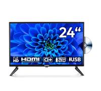 MEDION TV 24 pollici (59,9 cm) Full HD TV con lettore DVD (perfetto per campeggio, camper, camion, giardino, adattatore per auto da 12 V, DVB-T2 HD, DVB-C, DVB-S2, HEVC, HDMI, USB, MD 824001)