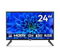 MEDION TV 24 pollici (59,9 cm) Full HD TV (perfetto per campeggio, camper, camion, giardino, adattatore per auto da 12 V, DVB-T2 HD, DVB-C, DVB-S2, HEVC, HDMI, USB, MD 824000)