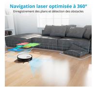 MEDION X50 SW - Robot Aspirapolvere con Stazione di Scarico - Navigazione Laser - Potenza 8000 Pa - Zone NO GO&GO