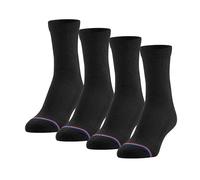 MediPeds PEDS - Calzini da donna per diabetici, con parte superiore non vincolante e cuscino, 4 paia, Nero, Shoe Size 9-12/ Sock Size 9-12