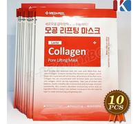MEDIPEEL Red Lacto Collagen Pore Lifting Mask 30 ml x 10 pezzi Fogli Maschera...