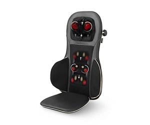 medisana MC 825 Cuscino massaggiante shiatsu per schiena e collo, cuscino sedile massaggiante con digitopressione, massaggio cervicale, funzione calore, 3 intensità, funzione luce rossa, telecomando