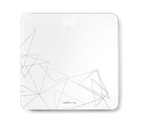 Medisana PS 437 Bilancia Personale Digitale fino a 180 kg, Bilancia da Bagno in Vetro, Display a Led Invisibile, Bilancia a Motivo, Attivazione Step-On, Silver Lining