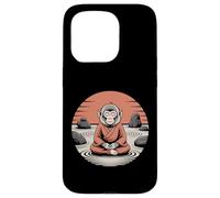Meditando Monkey Monk Mindfulness Yoga Custodia per iPhone 15 Pro