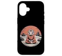 Meditando Monkey Monk Mindfulness Yoga Custodia per iPhone 16