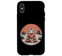 Meditando Monkey Monk Mindfulness Yoga Custodia per iPhone X/XS
