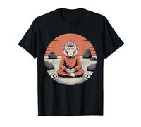 Meditando Monkey Monk Mindfulness Yoga Maglietta
