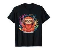 Meditare Bradipo Ascoltare Musica Rilassante Maglietta