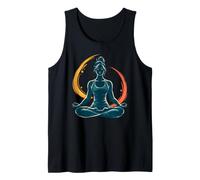 meditare, Donna, in, Loto, Posa, Yoga, Arte Canotta