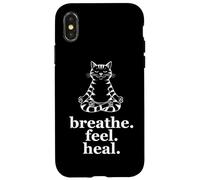 Meditare il gatto respirare sentire la meditazione di Custodia per iPhone X/XS