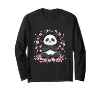 meditare, Panda, con, ciliegio, Fiori, Carino, Zen, consapevolezza Maglia a Manica