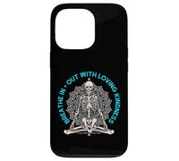Meditare Scheletro Mindfulness Yoga Spirituale Amare Gentilezza Custodia per iPhone 13 Pro
