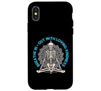 Meditare Scheletro Mindfulness Yoga Spirituale Amare Gentilezza Custodia per iPhone X/XS