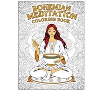 Meditation Bohemian Coloring Book: Adult Relaxation Pages Printable PDF Spiritual Yoga Mindfulness Boho Art