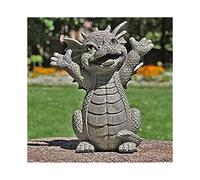 Meditation Dragon Garden Statue - Handmade Resin Statue - Decorative Statue for Garden