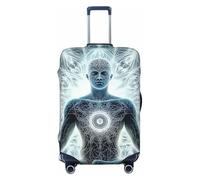 Meditation Fantasy Yoga Lovers Elastico Viaggio Bagagli Copertura Valigia, Stampa Valigia Copertura Bagagli Anti-Graffio, Nero , S