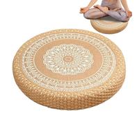 Meditation Floor Pillow - Handwoven Round Yoga Floor Cushion - Stable Soft Seat Pad Fireplace Yoga Living Room Meditation