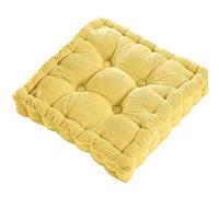 Meditation Floor Square Pillow For Seating On Solid Tufted Thick Pad Cushion For Yoga Balcony Chair Seat Cushions Per Panchine Da Giardino(Yellow)