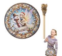 Meditation Hand Drum, Reflective Meditation Drum, Spiritual Drum with Stick, Meditation Instrument Drum, Decorative Shaman Drum with Authentic Shamanic Design for Reflection Meditation