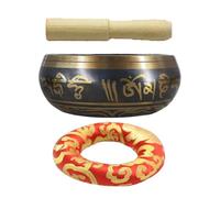 Meditation Singing Bowl, Prayer Pot Sound Healing, Hand-Tuned Cup, Wooden Stick Included Compact Size Sturdy Materials for Desk Display, 3.15 and 4.13 Inches
