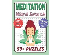Meditation word search: Easy to Read Green themed mindfulness stress relief word search book for Adults | 50+ yoga meditation word search puzzles book for Women, Adults and Kids