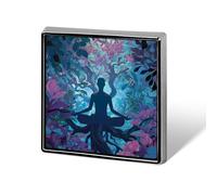 Meditation Yoga Radici Rami Foglie Smalto Risvolto Pin Badge Spille per Donne Uomini Gioielli Zaino Cappelli Decor
