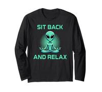 Meditazione Aliena Meditare Rilassarsi Sit Back And Relax Maglia a Manica