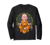 Meditazione Buddha Zen Yoga Buddista Spirituale Fiore Vita Maglia a Manica