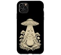 Meditazione Divertente Cottagecore Frog Alien UFO funghi funghi Custodia per iPhone 11 Pro Max