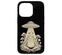 Meditazione Divertente Cottagecore Frog Alien UFO funghi funghi Custodia per iPhone 13 Pro