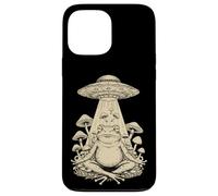 Meditazione Divertente Cottagecore Frog Alien UFO funghi funghi Custodia per iPhone 13 Pro Max