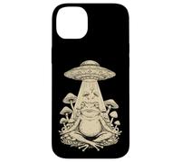 Meditazione Divertente Cottagecore Frog Alien UFO funghi funghi Custodia per iPhone 14 Plus