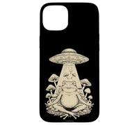 Meditazione Divertente Cottagecore Frog Alien UFO funghi funghi Custodia per iPhone 15 Plus