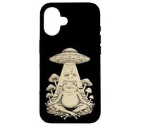 Meditazione Divertente Cottagecore Frog Alien UFO funghi funghi Custodia per iPhone 16