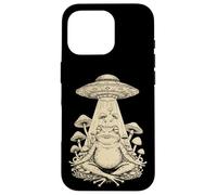 Meditazione Divertente Cottagecore Frog Alien UFO funghi funghi Custodia per iPhone 16 Pro