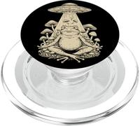 Meditazione Divertente Cottagecore Frog Alien UFO funghi funghi PopSockets PopGrip per MagSafe