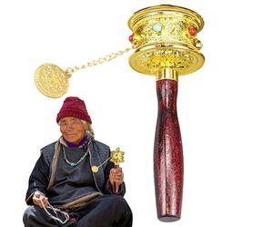 Meditazione Prayer Spinner-Spiritual Rotazione Ruota | Strumento devozionale portatile con mantra di Buddha per la benedizione, la concentrazione, lo yoga, la consapevolezza, le cerimonie re