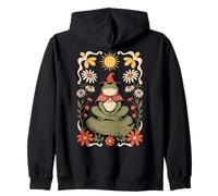 Meditazione Rana Strega Cottagecore Natura Floreale Felpa con Cappuccio