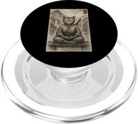Meditazione Samurai Cat Ukiyo-e Edo Guerriero giapponese PopSockets PopGrip per MagSafe
