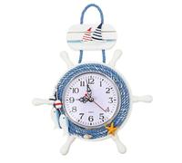 Mediterranean Style Anchor Clock Beach Theme Clock Sailing Ship Wheel Steering Wheel Decoration