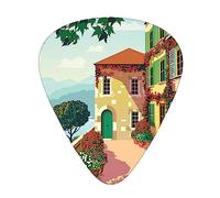 Mediterranean Summer - Plettri per chitarra e basso, con scatola portaoggetti, confezione da 12 pezzi, include calibri sottili, medi e pesanti