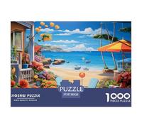 Mediterranean View 1000 Piece Jigsaw Puzzle For Adults Educational Games Stress Relief Puzzle Exercise The Memory of The Brain for Family Decorations 38x26cm/1000pcs