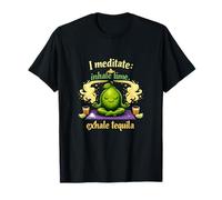 Medito Inalare Lime Exhale Tequila Yoga Joke Maglietta