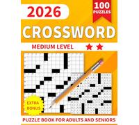 Medium-Difficulty Crossword Puzzle Books For Adults And Seniors: Large print 100 Puzzles Fun Games to Focus Brain Boosting Activity for Crossword Lovers with solution.( gift for men and women)