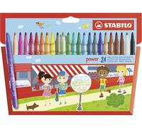 Medium Fibre-Tip Pen - STABILO power - Pack of 24 - Assorted Colours