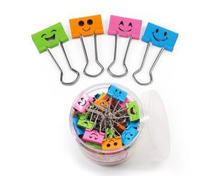 Medium graffette di metallo assortiti, Coideal 48 Pack Colored raccoglitori clip con cute lovely Hollow volto sorridente/Multi color morsetto organizzatore per ufficio casa (25 mm)