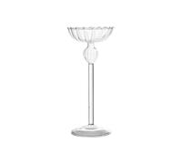 (Medium) Simple European Style High Feet Striped Glass Candle Holder Transparency for Candlelight Dinner Wedding Props Small