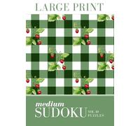 Medium Sudoku: Pretty Travel Size Vintage Gingham Sudoku Puzzle Large Print