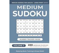 Medium Sudoku Puzzle Book for Adults -- Volume 7: 200 Medium Puzzles | One Puzzle Per Page | Large Print | 8.25" x 11" | for Relaxing Brain Training and Stress Relief