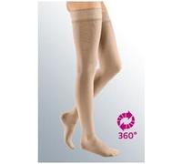 medi Ven Elegance CCL1 - Calze a compressione a punta chiusa, lunghezza coscia, con fascia superiore, colore beige, lunghezza standard, taglia 4